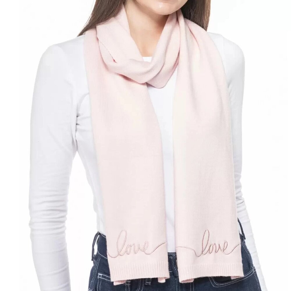 Jenni by Jennifer Moore Women's Embroidered Love Scarf, Pink Blush, One Size